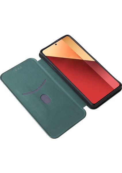 Xiaomi Redmi Note 13 Pro 4g Kılıf Karbon Fiber Doku Pu Deri Telefon Kapağı-Yeşil (Yurt Dışından) modelleri