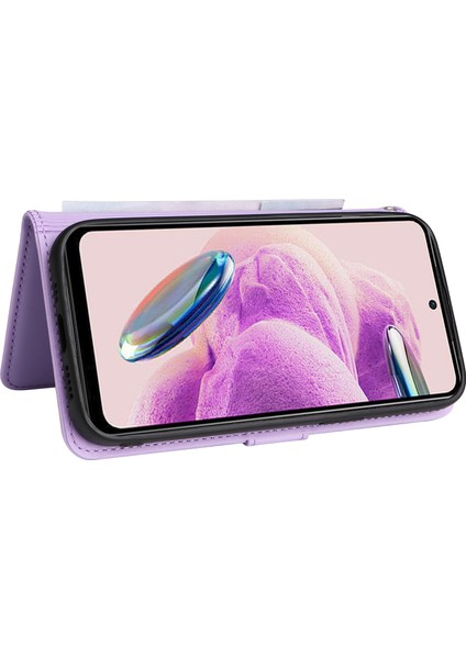 Xiaomi Redmi Note 12S 4g Kılıf Bilek Kayışı ile Pu Deri Çıkarılabilir Kapak Koruyucu Kapak-Mor (Yurt Dışından)