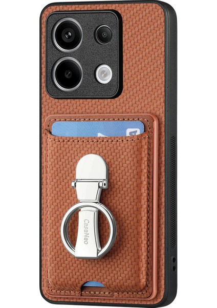 C1-9 Xiaomi Redmi Için Not 13 Pro 5g Kickstand Kılıf Karbon Fiber Doku Deri + Tpu + Pc Telefon Kapağı-Kahverengi (Yurt Dışından) fiyatları