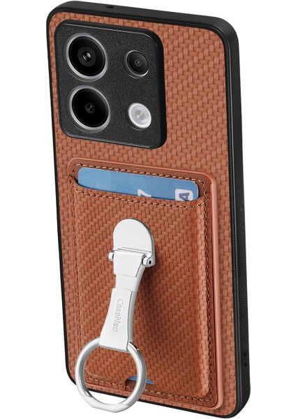 C1-9 Xiaomi Redmi Için Not 13 Pro 5g Kickstand Kılıf Karbon Fiber Doku Deri + Tpu + Pc Telefon Kapağı-Kahverengi (Yurt Dışından) modelleri