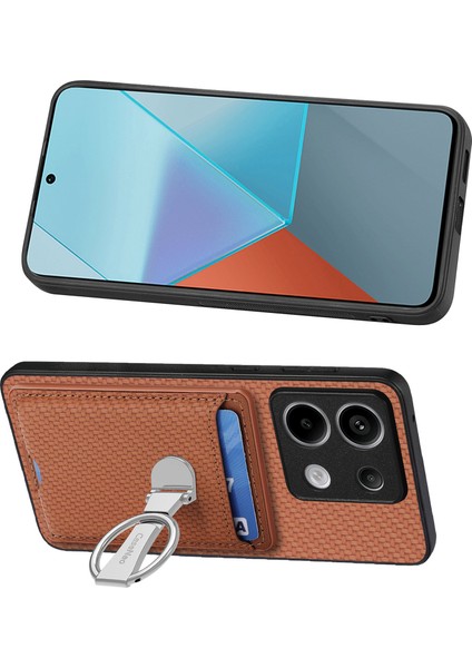 C1-9 Xiaomi Redmi Için Not 13 Pro 5g Kickstand Kılıf Karbon Fiber Doku Deri + Tpu + Pc Telefon Kapağı-Kahverengi (Yurt Dışından) indirimleri