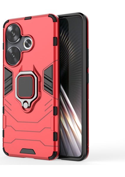 Xiaomi Poco F6 5g Kılıf Halka Tutucu Kickstand Pc+Tpu Telefon Kapağı-Kırmızı (Yurt Dışından)