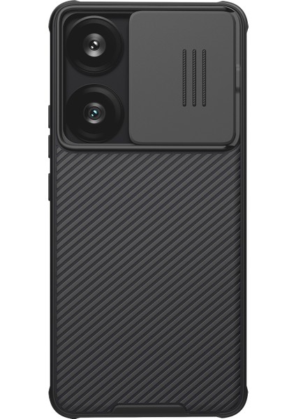 Xiaomi Poco F6 5g Kılıf Pc+Tpu Slayt Kamera Kapağı Telefon Kapağı-Siyah (Yurt Dışından)
