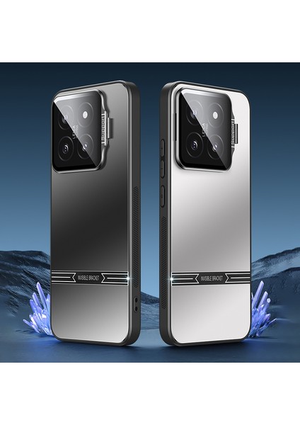 Xiaomi 14 Pro Mat Pc+Tpu Kapaklı Lens Çerçeveli Telefon Kılıfı Kickstand-Gümüş (Yurt Dışından) fiyatları