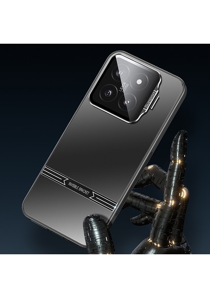 Xiaomi 14 Pro Mat Pc+Tpu Kapaklı Lens Çerçeveli Telefon Kılıfı Kickstand-Gümüş (Yurt Dışından) fırsatları