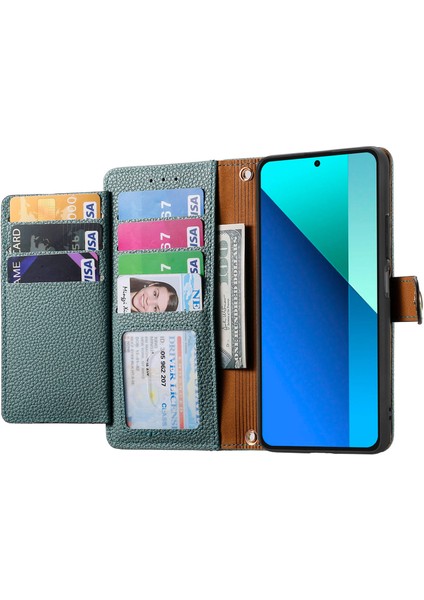 Xiaomi Redmi Note 13 4g Kılıf Için Rfıd Engelleme Fermuar Deri Telefon Kapağı Cüzdan-Yeşil (Yurt Dışından) fırsatları