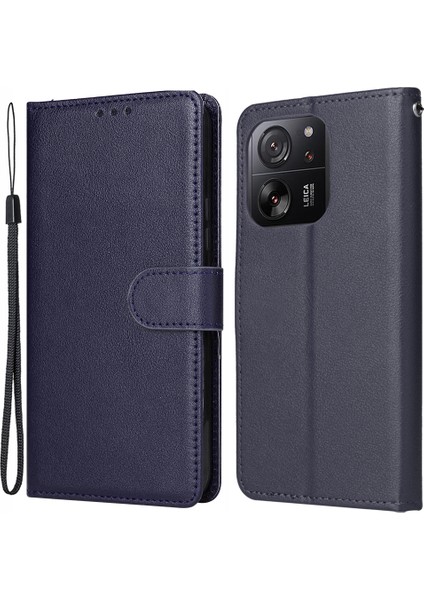 Xiaomi Redmi K60 Ultra Manyetik Telefon Kılıfı Için Pu Deri 3 Kart Yuvaları Kapak-Mavi (Yurt Dışından)