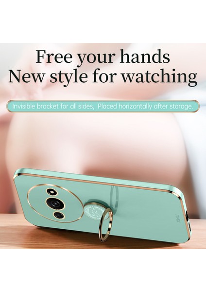 Xiaomi Poco C61 4g Galvanik Kılıf Halka Tutucu Kickstand Yumuşak Tpu Kapak-Pembe (Yurt Dışından) modelleri