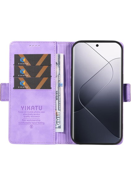 Xiaomi 14 Pro Için Cüzdan Kılıf Litchi Doku Pu Deri Koruyucu Telefon Kapağı-Mor (Yurt Dışından) fiyatları