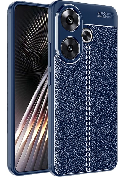 Xiaomi Poco F6 5g Cep Telefonu Kılıfları Için Kaymaz Kavrama Litchi Doku Tpu Kabuk-Mavi (Yurt Dışından)