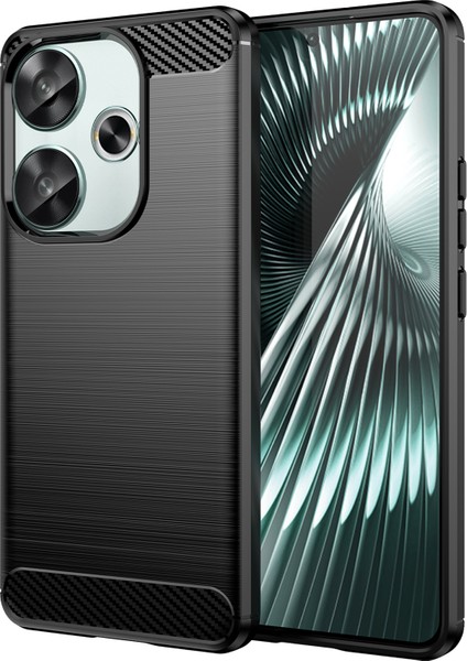Xiaomi Poco F6 5g Kılıf Karbon Fiber Doku Darbeye Dayanıklı Fırçalanmış Tpu Telefon Kapağı-Siyah (Yurt Dışından)