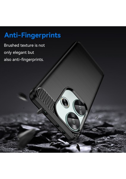 Xiaomi Poco F6 5g Kılıf Karbon Fiber Doku Darbeye Dayanıklı Fırçalanmış Tpu Telefon Kapağı-Siyah (Yurt Dışından) modelleri