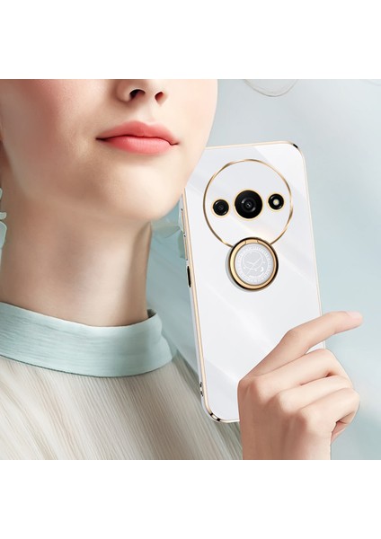 Xiaomi Poco C61 4g Galvanik Kılıf Halka Tutucu Kickstand Yumuşak Tpu Kapak-Pembe (Yurt Dışından) fırsatları