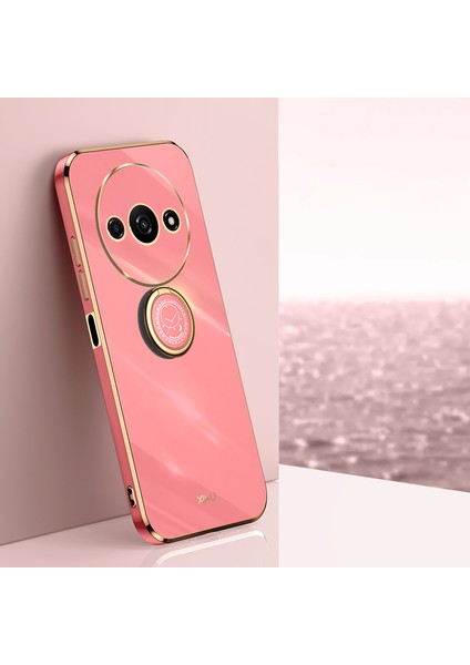 Xiaomi Poco C61 4g Galvanik Kılıf Halka Tutucu Kickstand Yumuşak Tpu Kapak-Kırmızı (Yurt Dışından)