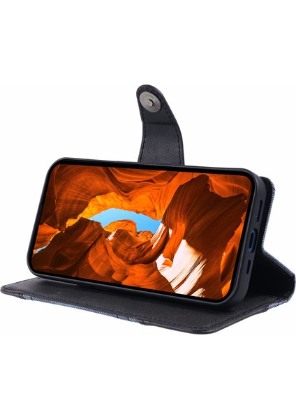 Xiaomi Poco F6 5g Kılıf Cüzdan Crazy Horse Doku Ekleme Deri Telefon Kapağı-Siyah (Yurt Dışından) fırsatları