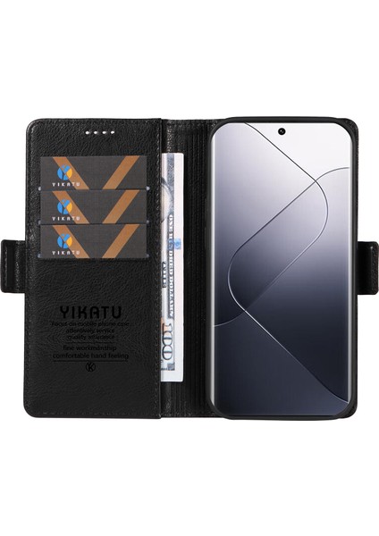 Xiaomi 14 Pro Için Cüzdan Kılıf Litchi Doku Pu Deri Koruyucu Telefon Kapağı-Siyah (Yurt Dışından) fiyatları