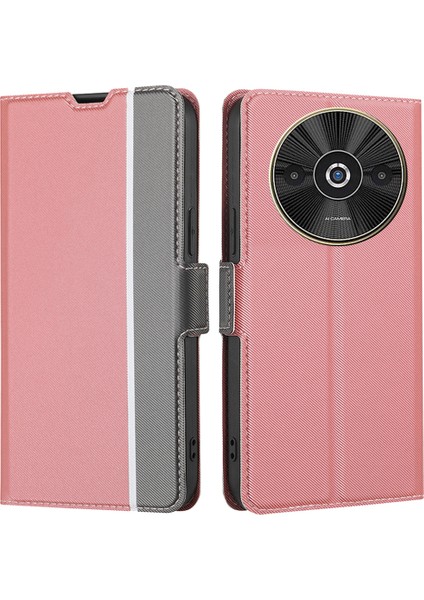 Xiaomi Redmi A3 Kılıf Kart Sahibinin Dimi Doku Deri Koruyucu Cep Telefonu Kapağı-Pembe (Yurt Dışından)