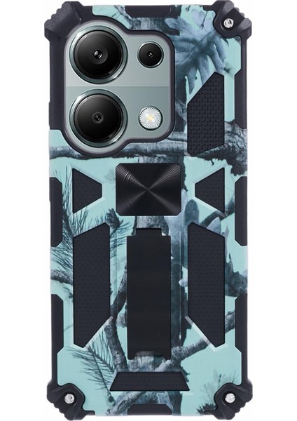 Xiaomi Redmi Için Not 13 Pro 4gcover Kamuflaj Cep Telefonu Koruyucu Kabuk Kickstand Telefon Kılıfı-Açık Yeşil (Yurt Dışından)