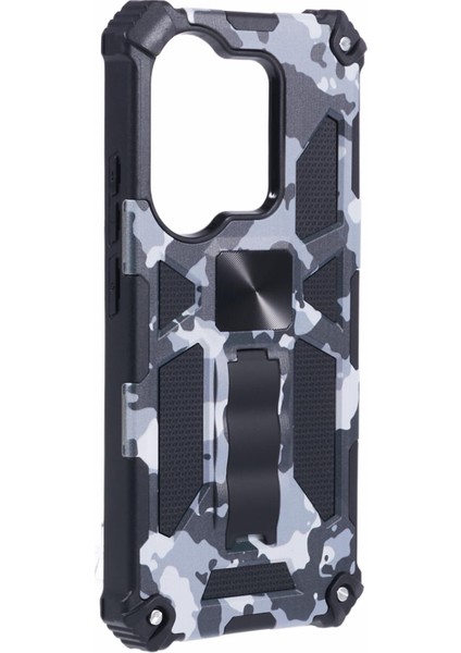 Xiaomi Redmi Için Not 13 Pro 4gcover Kamuflaj Cep Telefonu Koruyucu Kabuk Kickstand Telefon Kılıfı-Siyah (Yurt Dışından) modelleri