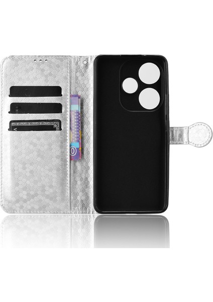 Xiaomi Poco F6 5g Deri Kılıf 3 Kart Tutucu Yuvaları Nokta Desenli Telefon Kapağı-Gümüş (Yurt Dışından) indirimleri