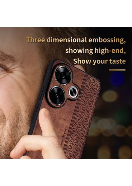 Xiaomi Poco F6 5g Kılıf Pu Deri Kaplamalı Tpu Baskılı Telefon Kapağı-Kahverengi (Yurt Dışından) indirimleri