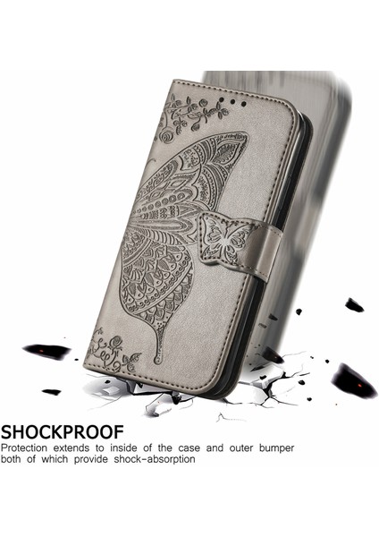 Xiaomi Poco C61 4g Cep Telefonu Standı Kılıfı Baskılı Desen Pu Deri Telefon Kapağı-Gri (Yurt Dışından) modelleri