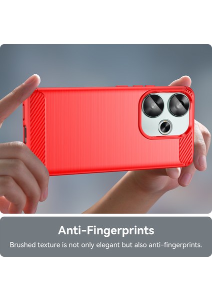 Xiaomi Poco F6 5g Kılıf Karbon Fiber Doku Darbeye Dayanıklı Fırçalanmış Tpu Telefon Kapağı-Kırmızı (Yurt Dışından) fırsatları