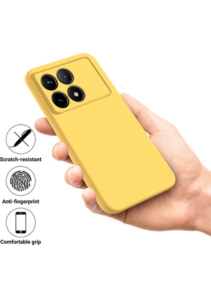 Xiaomi Poco F6 Pro 5g Kılıf Için Sıvı Silikon Çizilmez Telefon Kılıfı Kayışlı-Sarı (Yurt Dışından) fırsatları