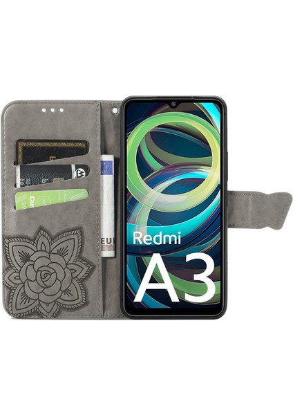 Xiaomi Poco C61 4g Cep Telefonu Standı Kılıfı Baskılı Desen Pu Deri Telefon Kapağı-Gri (Yurt Dışından) fırsatları