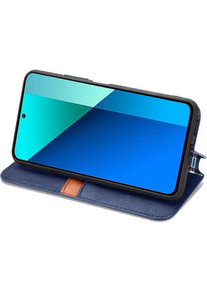 Xiaomi Redmi Note 13 4g Cüzdan Kapağı Baskılı Eşkenar Dörtgen Deri Telefon Kılıfı-Mavi (Yurt Dışından) indirimleri