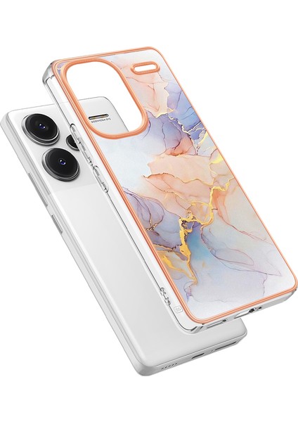 Xiaomi Redmi Note 13 Pro+5g Telefon Kılıfı Galvanik Yumuşak Tpu Kapak-Samanyolu Mermer Beyaz (Yurt Dışından)