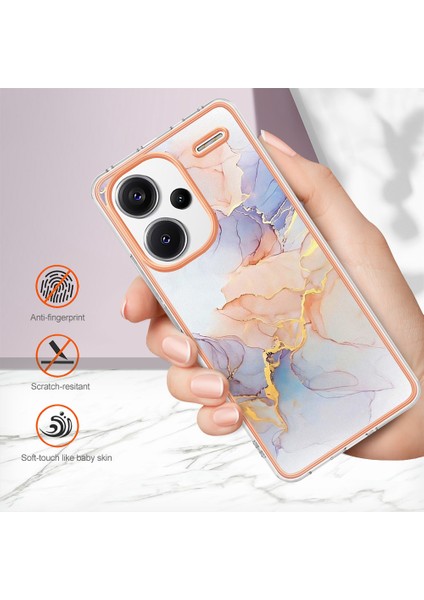 Xiaomi Redmi Note 13 Pro+5g Telefon Kılıfı Galvanik Yumuşak Tpu Kapak-Samanyolu Mermer Beyaz (Yurt Dışından)