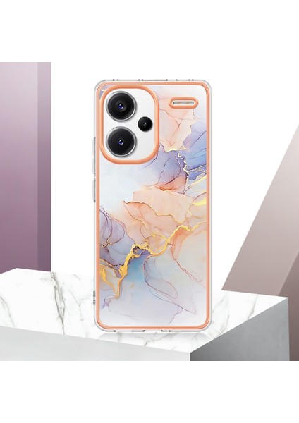Xiaomi Redmi Note 13 Pro+5g Telefon Kılıfı Galvanik Yumuşak Tpu Kapak-Samanyolu Mermer Beyaz (Yurt Dışından)