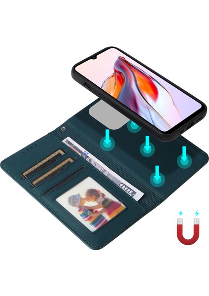 Xiaomi Redmi Için 12C 4g/poco C55 4g Kılıf 2'si 1 Arada Manyetik Çıkarılabilir Cüzdan Tasarımı Kapak-Mavi (Yurt Dışından) modelleri