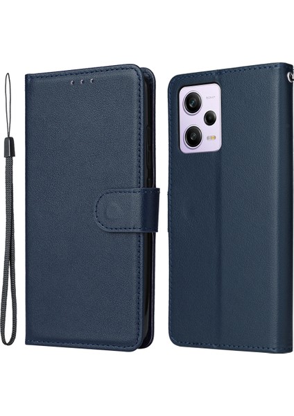 Xiaomi Redmi Note 12 Pro 5g Cüzdan Kılıf Deri Çizilmeye Dayanıklı Stand Kapağı-Mavi (Yurt Dışından)
