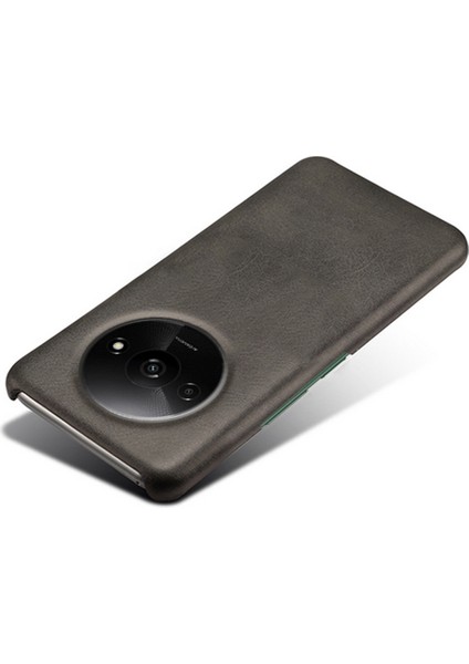 Xiaomi Poco C61 4g Kılıf Buzağı Dokulu Deri Kaplamalı Pc Kabuk Ince Kapak-Siyah (Yurt Dışından)