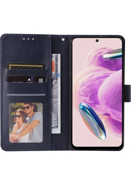 Xiaomi Redmi Note 12S 4g Kılıf Fotoğraf Kartı Yuvaları ile Pu Deri Telefon Kılıfı-Mavi (Yurt Dışından) fiyatları