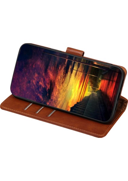 Xiaomi Poco F6 5g Kılıf Için Rfıd Engelleme Deri Flip Telefon Kapağı Manyetik Toka-Kahverengi (Yurt Dışından) modelleri