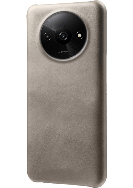 Xiaomi Poco C61 4g Kılıf Buzağı Dokulu Deri Kaplamalı Pc Kabuk Ince Kapak-Gri (Yurt Dışından)