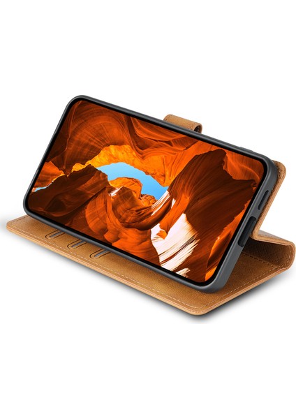 Xiaomi 13 Ultra Kılıf Cüzdan Kart Yuvaları Deri Telefon Kapağı-Kahverengi (Yurt Dışından)