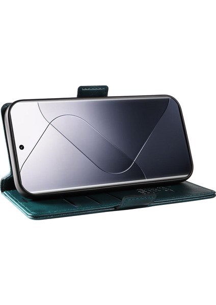 Xiaomi 14 Pro Için Cüzdan Kılıf Litchi Doku Pu Deri Koruyucu Telefon Kapağı-Mavi (Yurt Dışından) modelleri