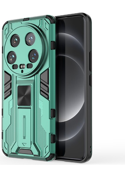 Xiaomi 14 Ultra Cep Telefonu Kılıfı Için Pc+Tpu Kickstand-Yeşil ile Çizilmeye Dayanıklı Kabuk (Yurt Dışından)