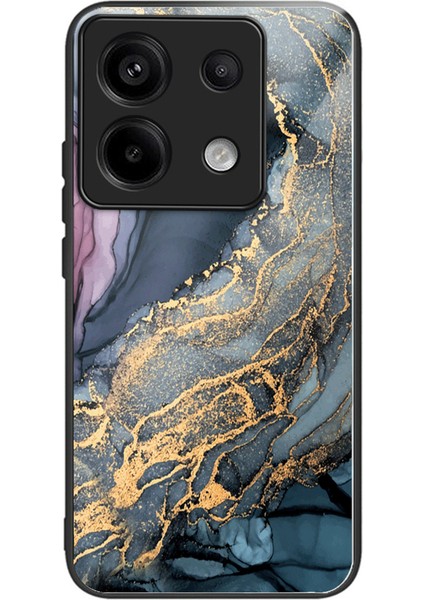 Xiaomi Redmi Note 13 Pro 5g Kılıf Mermer Desenli Temperli Cam Arka Telefon Kapak-Stil F Için (Yurt Dışından)