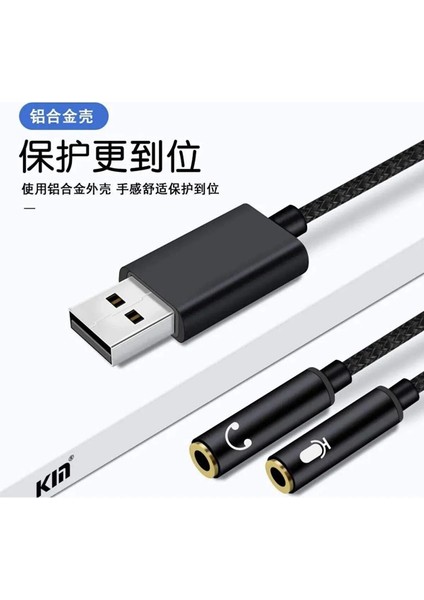 USB To 3.5mm Jack Çevirici USB To Kulaklık ve Mikrofon Çevirici Ses Kartlı Notebook Pc Dönüştürücü