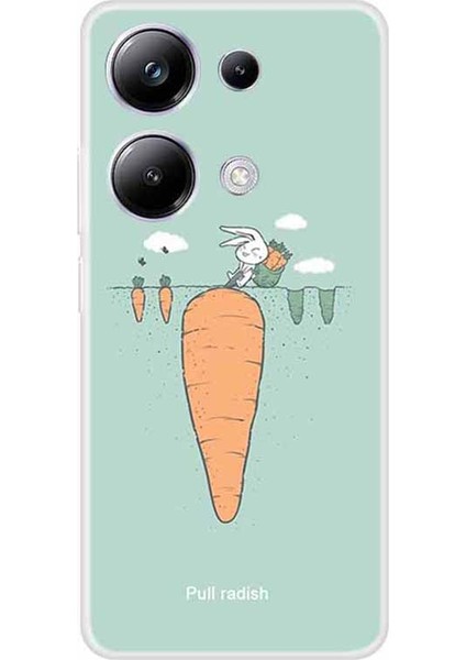 Xiaomi Redmi Note 13 Pro 4g Kılıf Desen Baskı Yumuşak Tpu Telefon Kabuğu-Turp ve Tavşan Için (Yurt Dışından)