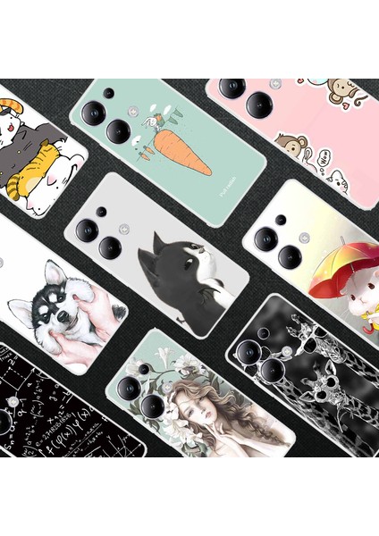 Xiaomi Redmi Note 13 Pro 4g Kılıf Desen Baskı Yumuşak Tpu Telefon Kabuğu-Turp ve Tavşan Için (Yurt Dışından)