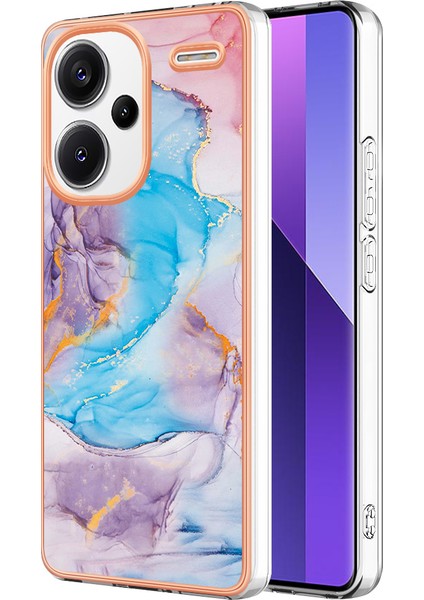 Xiaomi Redmi Note 13 Pro+5g Telefon Kılıfı Galvanik Yumuşak Tpu Kapak-Samanyolu Mermer Mavi Için (Yurt Dışından)