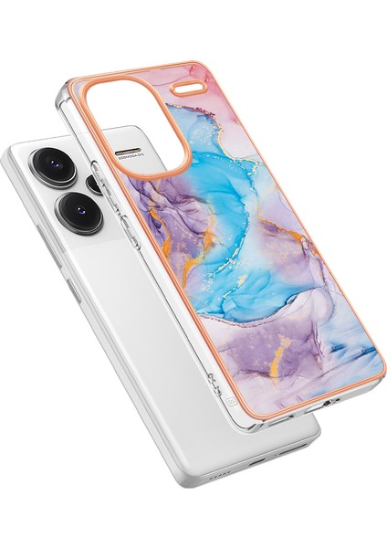 Xiaomi Redmi Note 13 Pro+5g Telefon Kılıfı Galvanik Yumuşak Tpu Kapak-Samanyolu Mermer Mavi Için (Yurt Dışından)