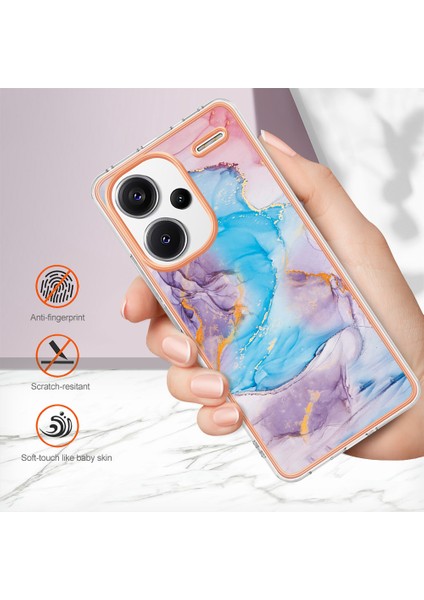 Xiaomi Redmi Note 13 Pro+5g Telefon Kılıfı Galvanik Yumuşak Tpu Kapak-Samanyolu Mermer Mavi Için (Yurt Dışından)