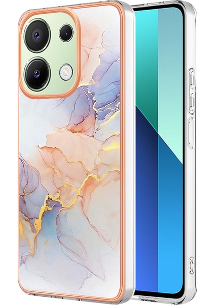 Xiaomi Redmi Note 13 4g Kılıf Elektroliz Koruyucu Tpu Telefon Kapağı-Samanyolu Mermer Beyaz (Yurt Dışından)
